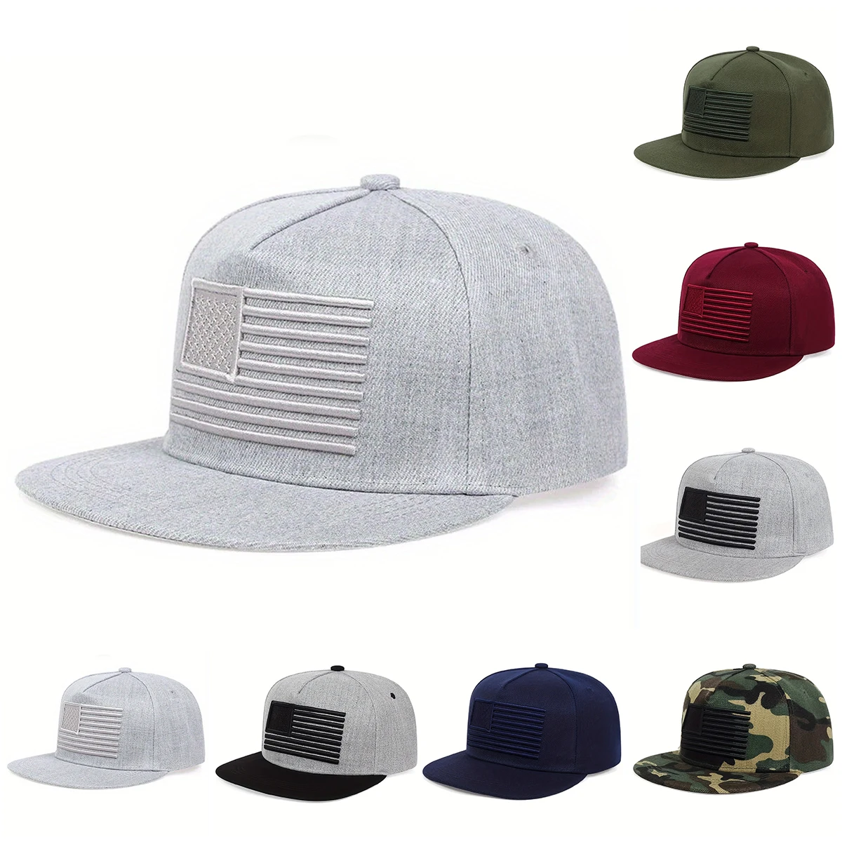 Бейсболка унисекс в стиле хип-хоп с вышивкой американского флага и