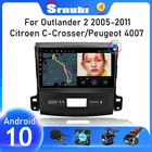Srnubi Android автомобильный радиоприемник Multimidia для Mitsubishi Outlander Xl 2 2005-2011 для Citroen C-Crosser 2 Din Carplay стереодинамики