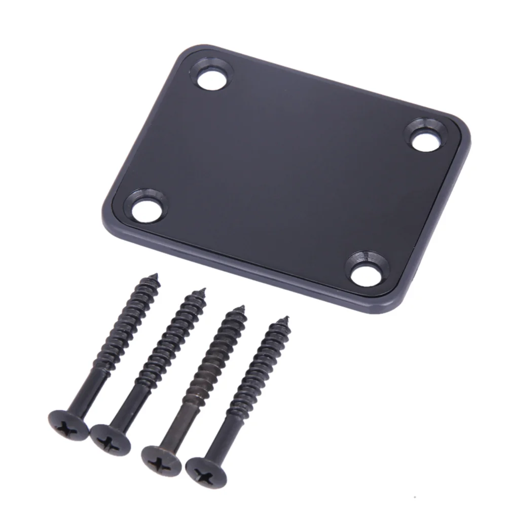 

Electric Guitar Neck Plate with Screws for Guitar Precision Jazz Bass Replacement (Chrome Color) Fretboard