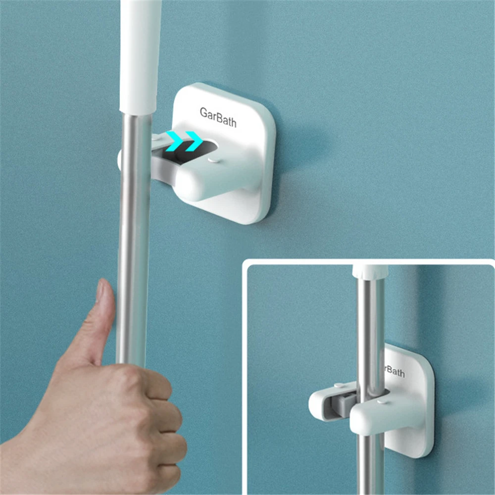 

Wall Mop Holder Self-adhesive Hook Broom Hanger Brush Holder Bathroom Hook Rack Kitchen Wall Hook Hanger for Cooking Supplies