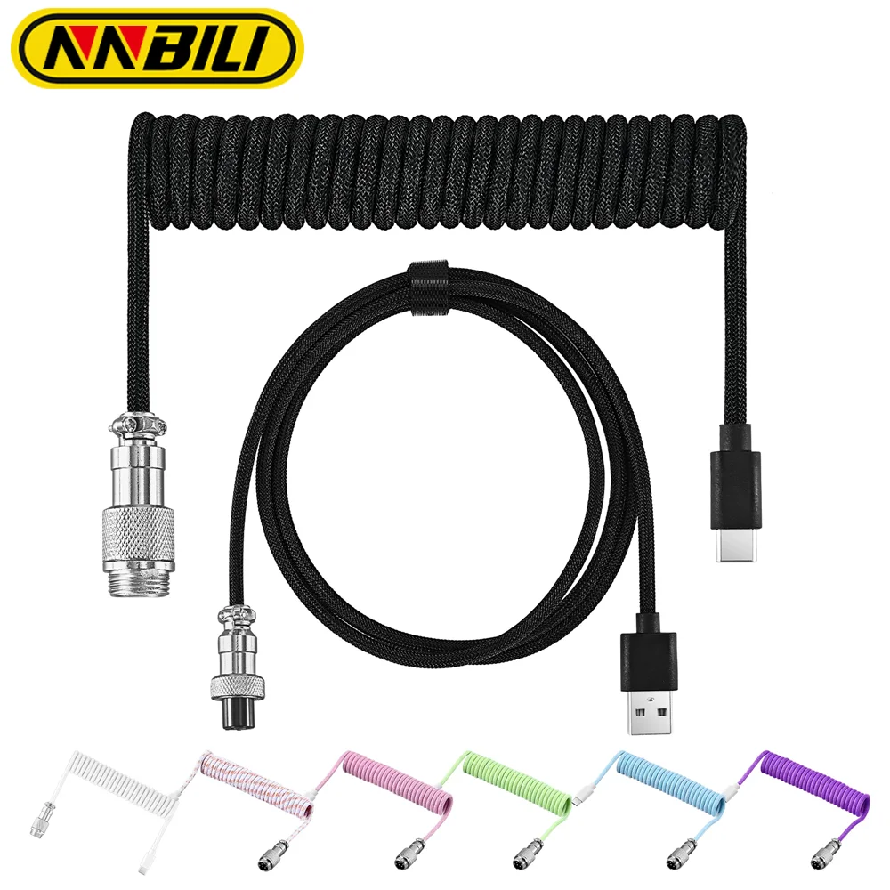 Спиральный USB-кабель для механической клавиатуры nnрей типа C | AliExpress
