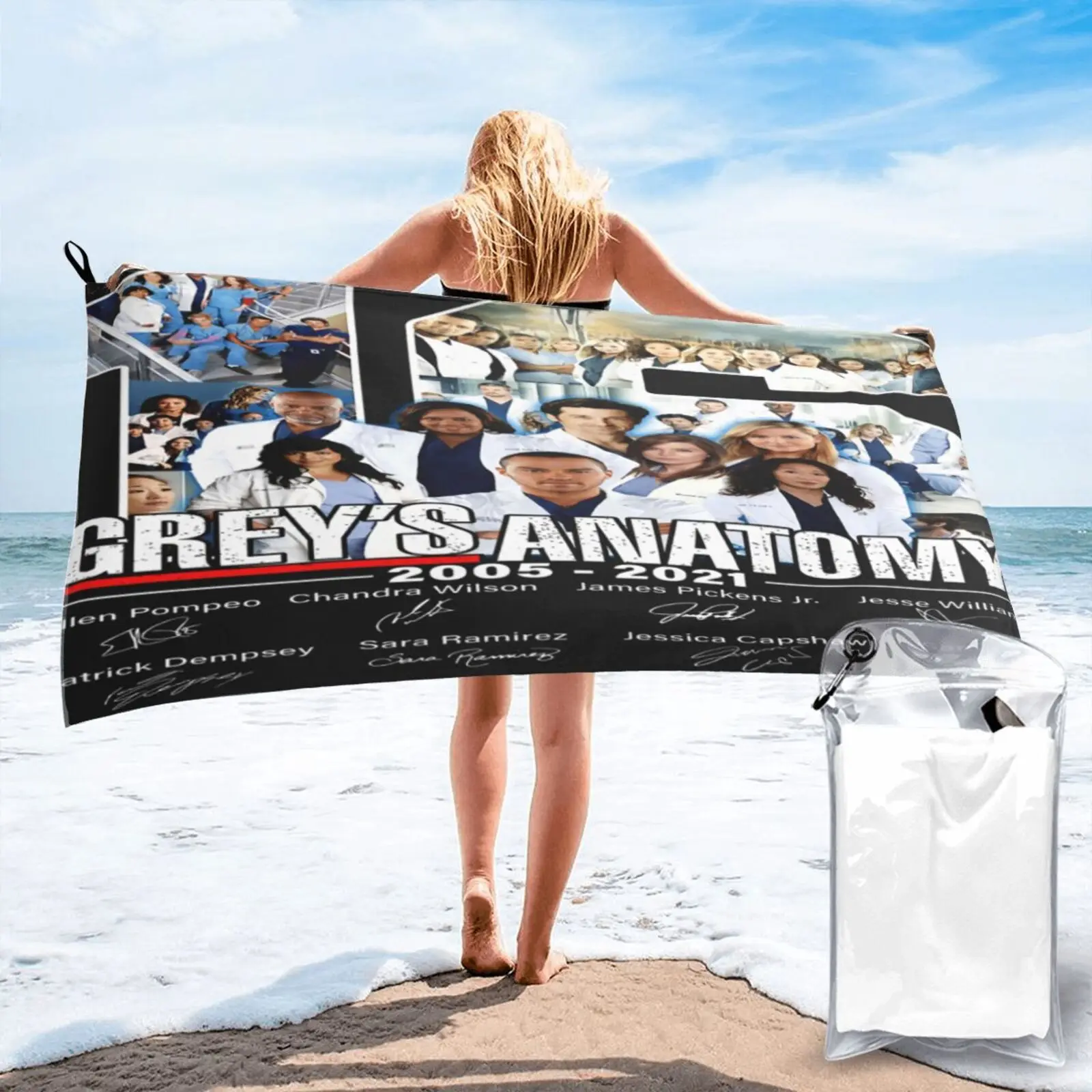

16Th Anniversary Greys Anatomy Medical Beach Towel For Bath Microfiber Towel Towel Bath Spa Towel For Kitchen Large Bath Towel