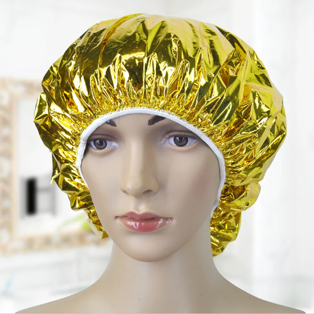 

Aluminum Foil Waterproof Hat Disposable Spa Hair Salon Shower Cap Bath Hood