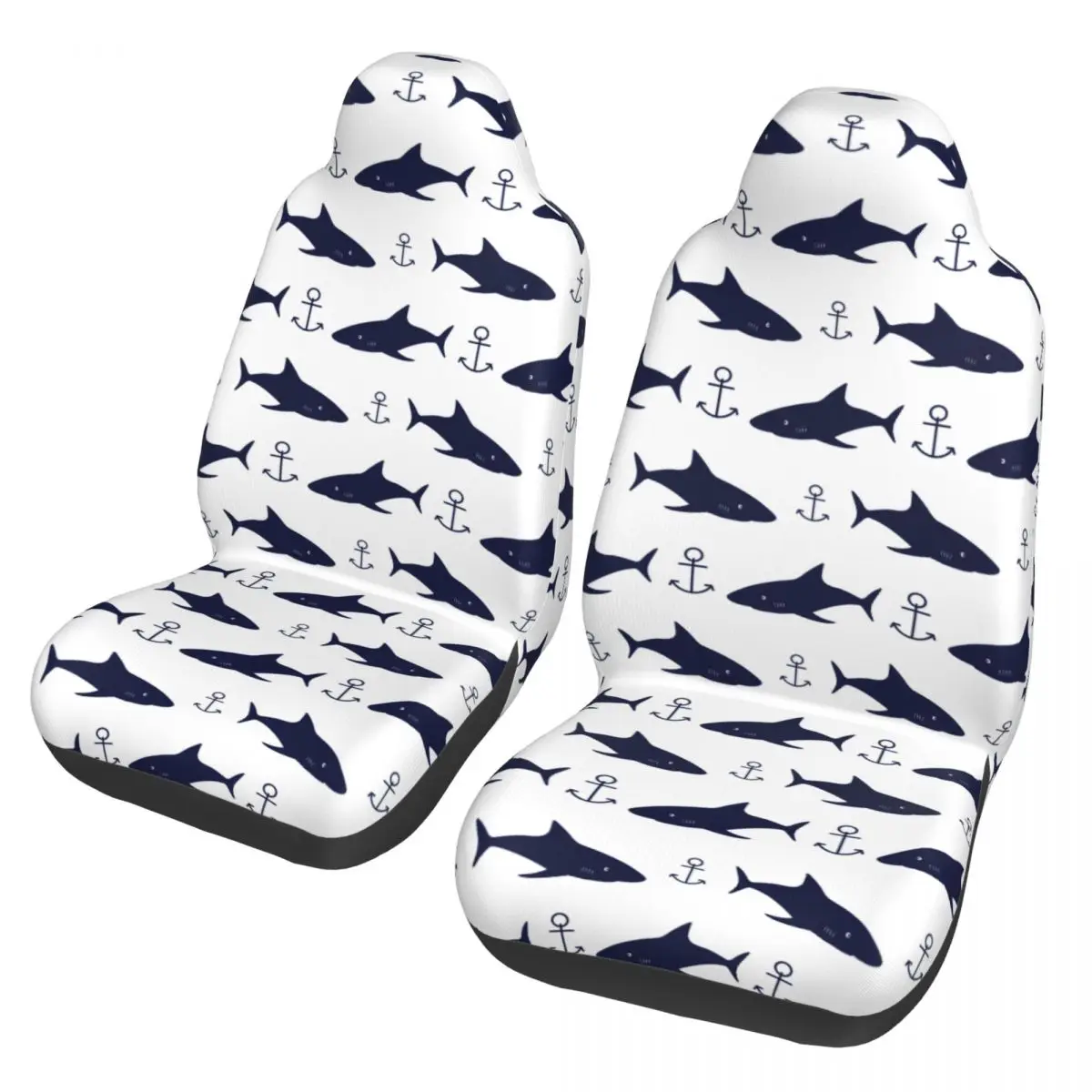 

Cute Sea Life Sharks Anchor Universal Car Seat Cover Off-Road Suitable For All Models Car Seat Mat Polyester Car Accessories