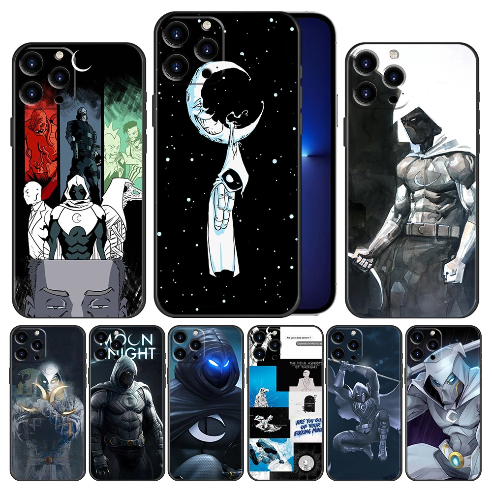

Marvel Moon Knight Powers Phone Case Cover for Apple iPhone 11 12 13 Pro Max X Xs 7 7+ 8+ 8 Plus 6 5 SE XR Mini Full Protection