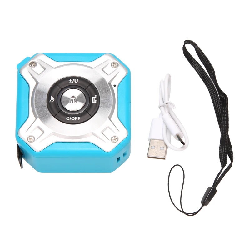 

Tape Measure 2-In-1,Multifunctional Distance Meter With LCD Digital Display For Measuring Distance Area Volume Blue