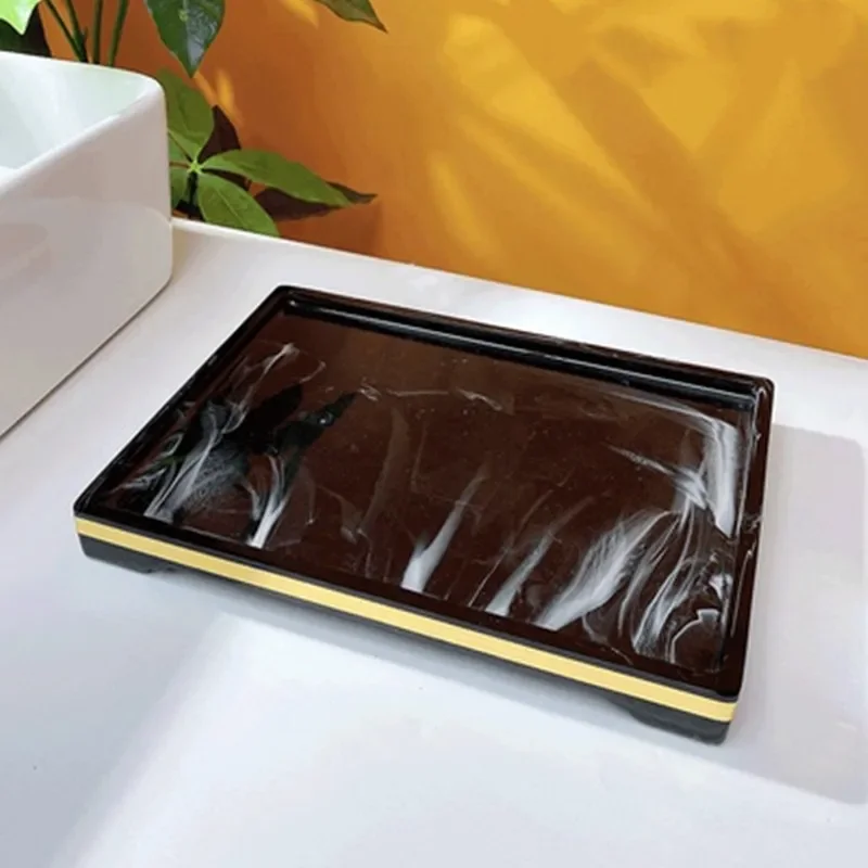 Прямоугольный поднос с мраморной текстурой смола аксессуары для ванной комнаты
