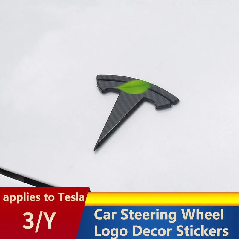 

Car Steering Wheel Logo Sticker Decoration Tesla Model 3 / Y Car Stickers Front Rear Tail Trunk Logos