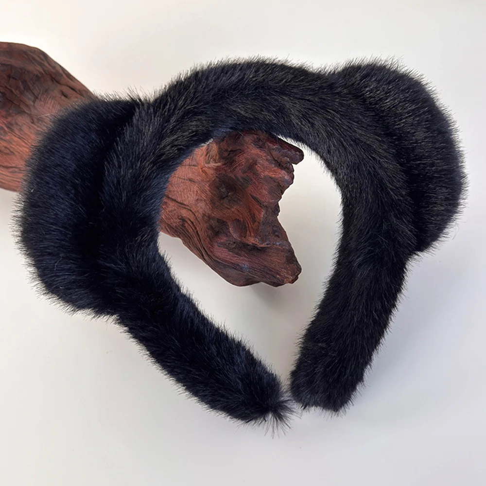 Плюшевые повязки на голову с имитацией норки пушистый обруч для волос милый