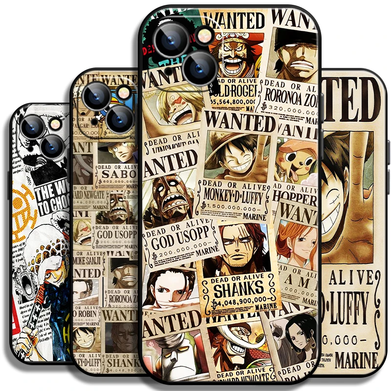 

One Piece Comics For Apple iPhone 13 12 11 Pro Mini X XR XS Max SE 5 6 6S 7 8 Plus Phone Case Coque Back Black Soft Funda