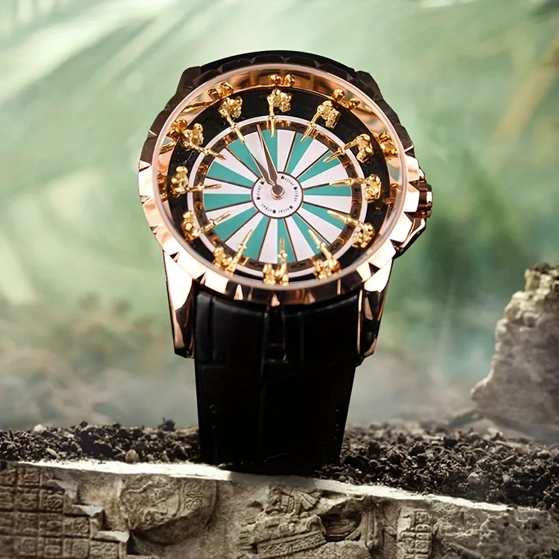 Новые мужские кварцевые часы с большим циферблатом в стиле ретро классические