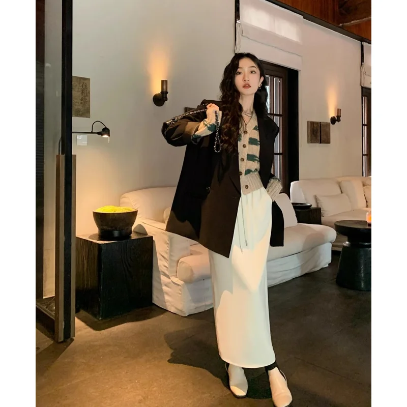 Женский вязаный кардиган с длинным рукавом зеленая Повседневная модная кофта