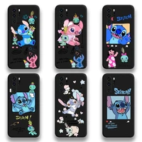 cute lovely stitch angel and scrump phone case for huawei p20 p30 p40 lite e pro mate 40 30 20 pro p smart 2020