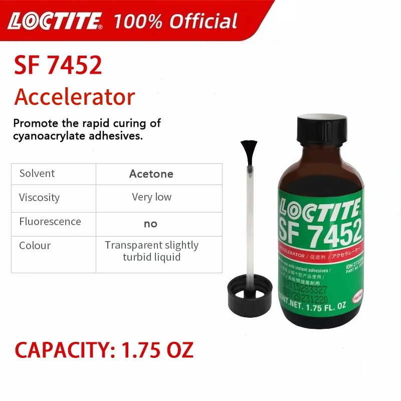 Фото 100% оригинальный ускоритель Loctite SF 7452, 1,75 унции, быстрая фиксация для мгновенного клея кианоакрилата №4