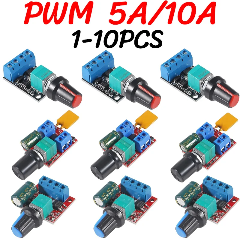 Мини 5A 10A 90 Вт ШИМ 12 В постоянного тока модуль контроллера скорости двигателя DC-DC 4