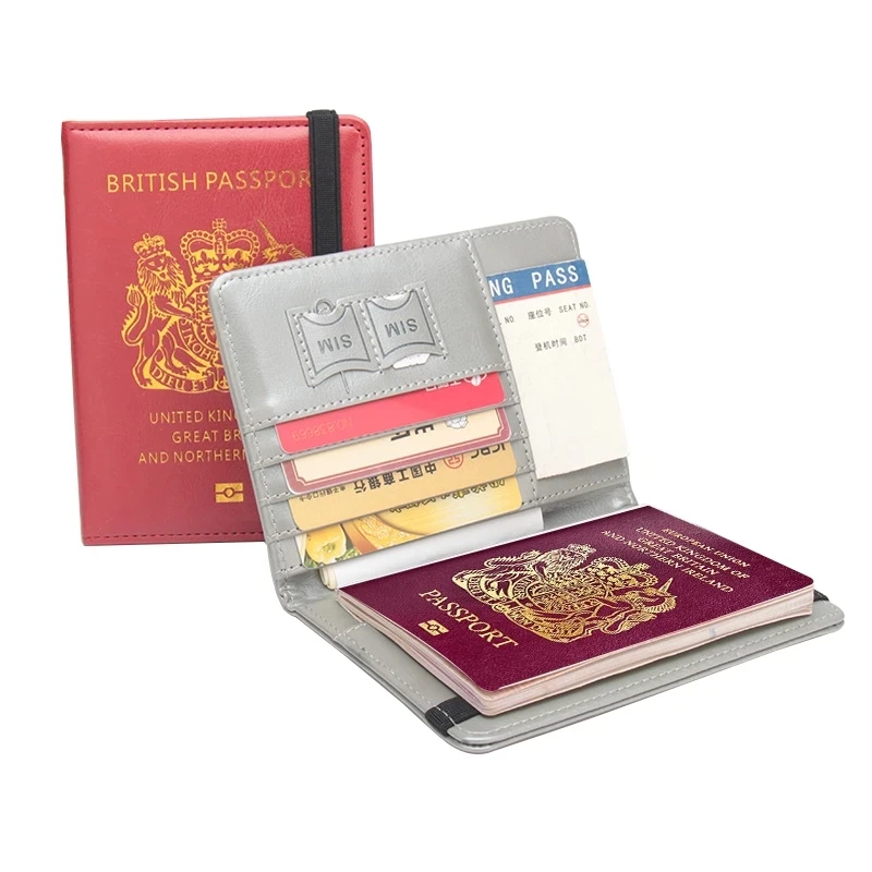 Обложка для паспорта из Великобритании искусственная кожа RFID Блокировка