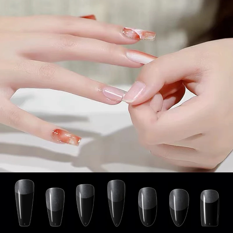 

240 шт./пакет Gel X накладные ногти капсулы полное покрытие накладные ногти художественные накладные ногти нажимайте на гроб полуматовые акрил...