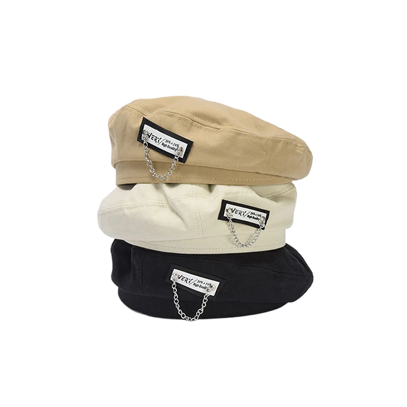 Хлопковые женские береты зимние шапки винтажная Кепка в французскую клетку