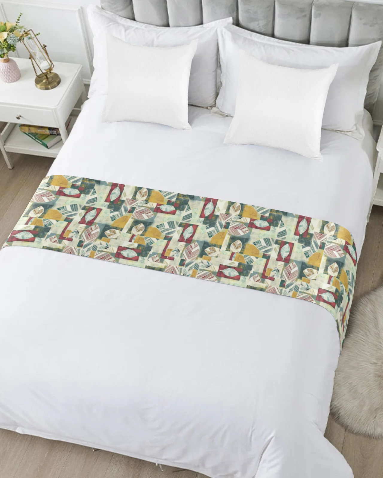 Абстрактное перо Геометрическая подстилка для кровати украшение дома отеля флаг