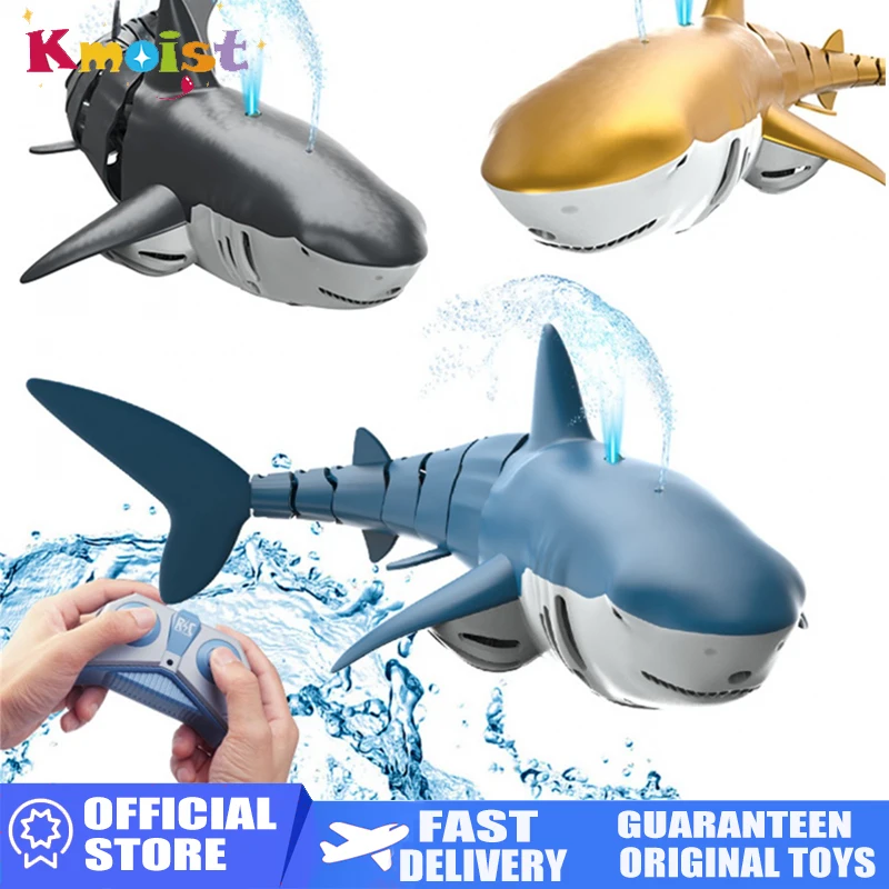 

2.4G Simulation Remote Control Animals with Lights Submarine Robots Fish Electric Toys for Boy Upgrade Spray Water Rc Shark Toy