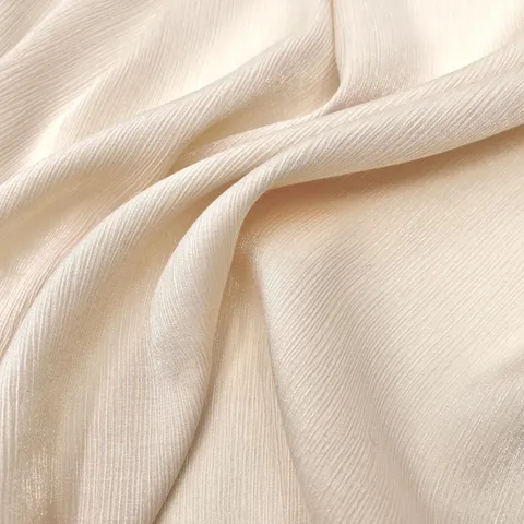 CF931 Мерцающая Ткань шелковая льняная блестящая абрикосовая Роскошная волнистая высококачественная ткань под заказ светящаяся эластичная ткань для женщин