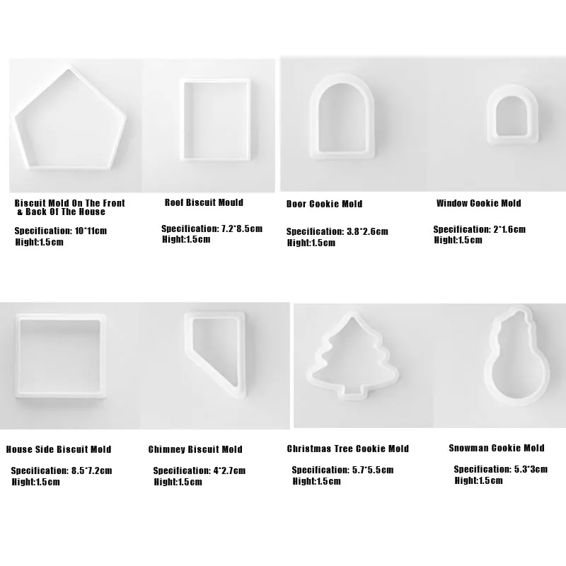 8 шт. пластиковый набор форм для печенья 3D рождественский пряничный домик форма DIY
