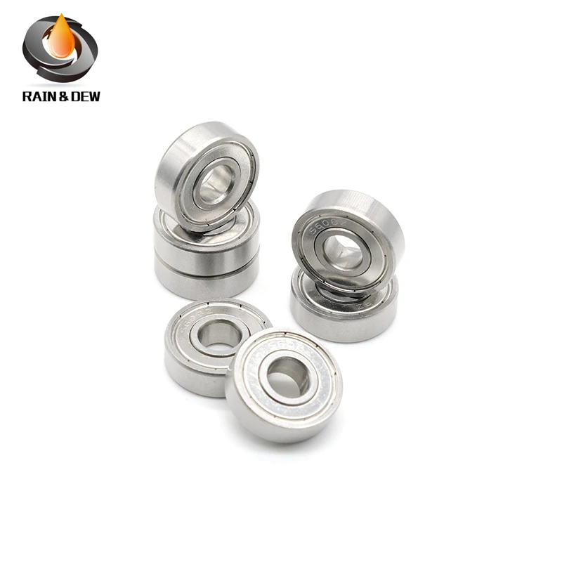 8Pcs S608ZZ  Stainless Steel Ball Bearing 608zz ABEC-9  8x22x7 mm   roller skates Bearing 608