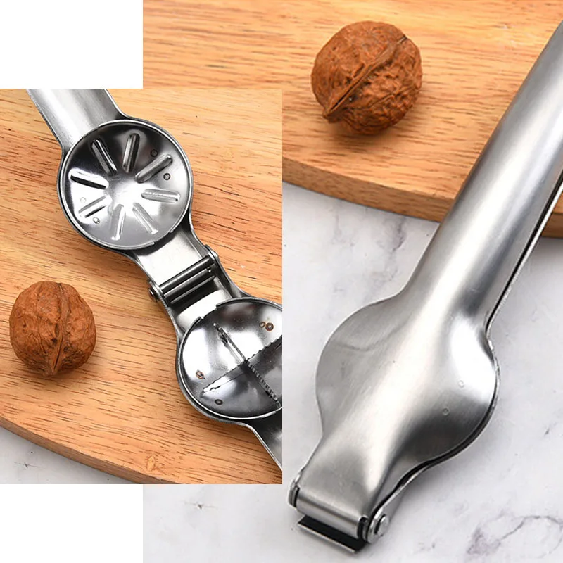 

2 in 1 Quick Chestnut Clip Walnut Pliers Stainless Steel Metal Nut Cracker Sheller Nut Opener Kitchen Tools Cutter Gadgets