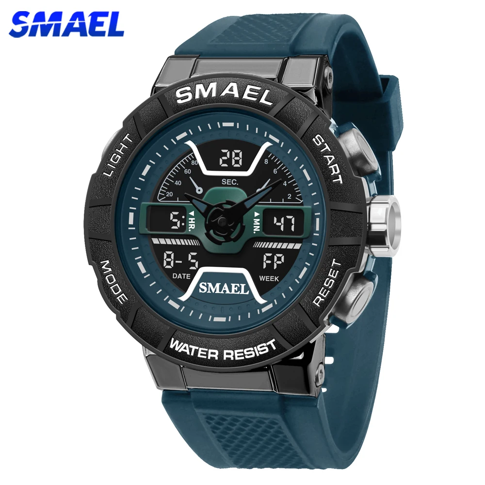 

Роскошные Брендовые мужские спортивные наручные часы SMAEL, лидер продаж, кварцевые аналоговые женские цифровые часы, мужские военные водонепроницаемые наручные часы для мужчин 8067