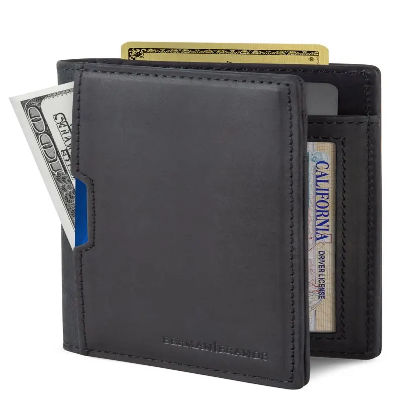 

Travel Wallet | RFID Blocking | Bifold Slim Genuine | Thin Minimalist | Front Pocket Wallets for Men | Billfold | Charcoal Blac
