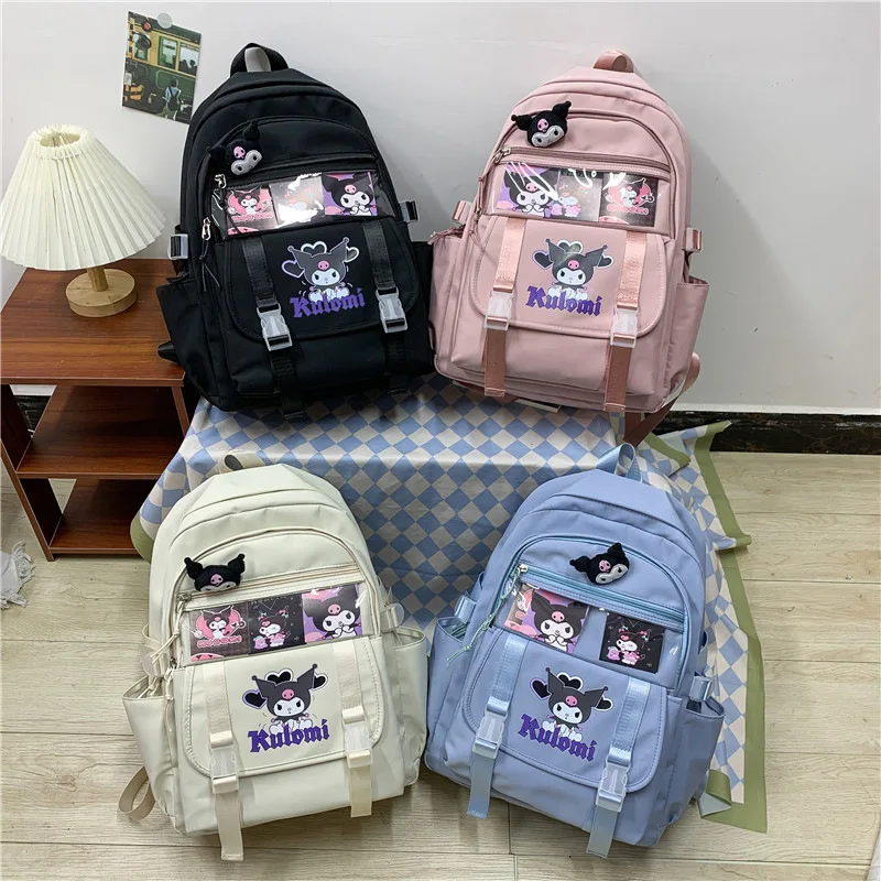 

НОВЫЙ Sanrio Culome Cinnamoroll рюкзак с героями мультфильмов, большая вместимость, повседневный школьный рюкзак, модный, в стиле Ins, для учеников средн...