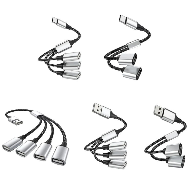 Разветвитель питания хоста USB/Type C 2/3 в 1 USB-адаптер к кабелю USB OTG папа-мама