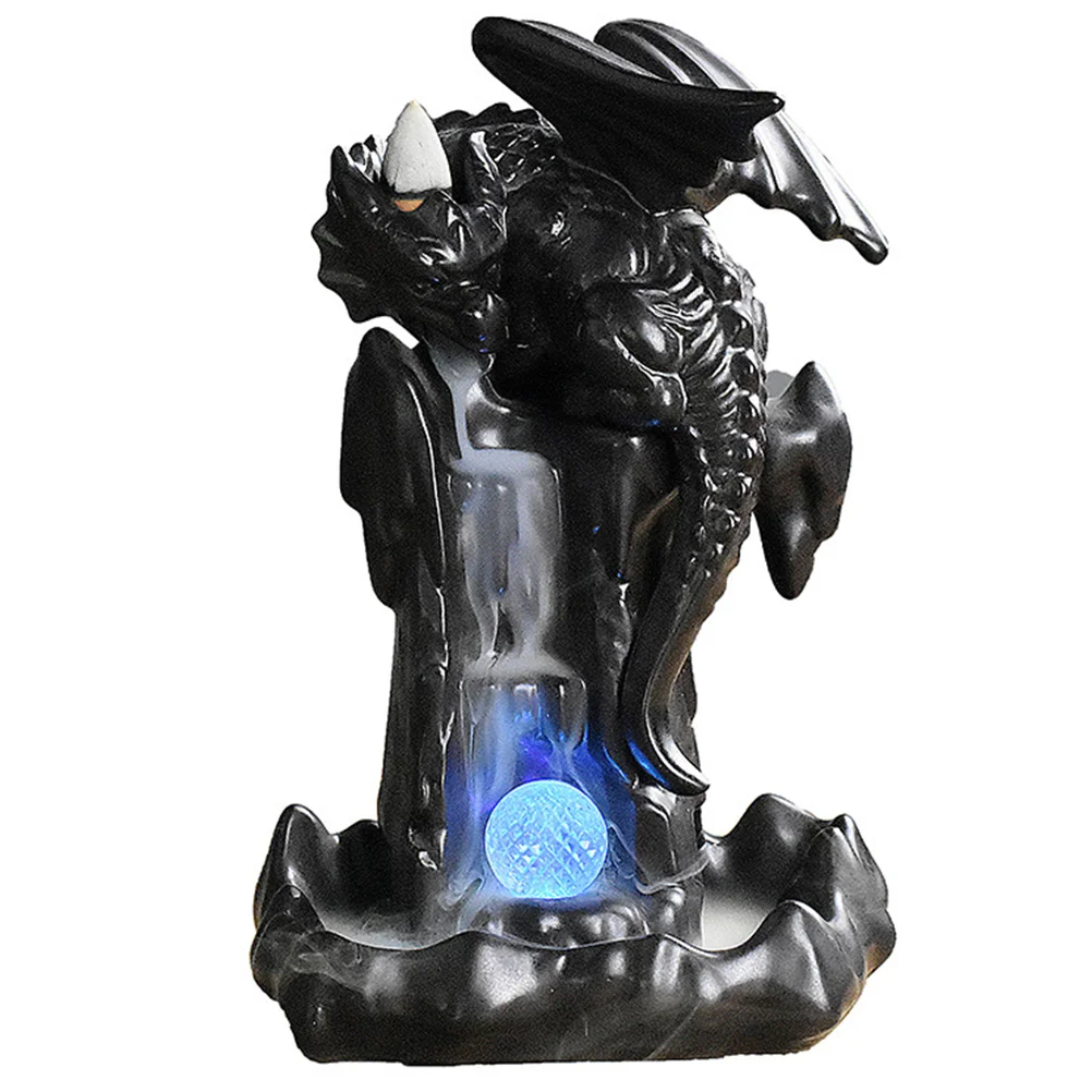 

Burner Cone Holder Dragon Waterfall Chinese Insense Backflow Stick Aromatherapy Decorative
