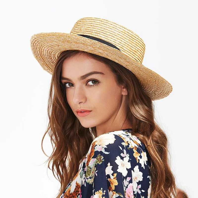 

Lady Sun Beach Summer Straw Hat Women Outing Travel Ribbon Straw Hat Girl Sunshade French Panama Hat Female Chapeu Feminino Caps