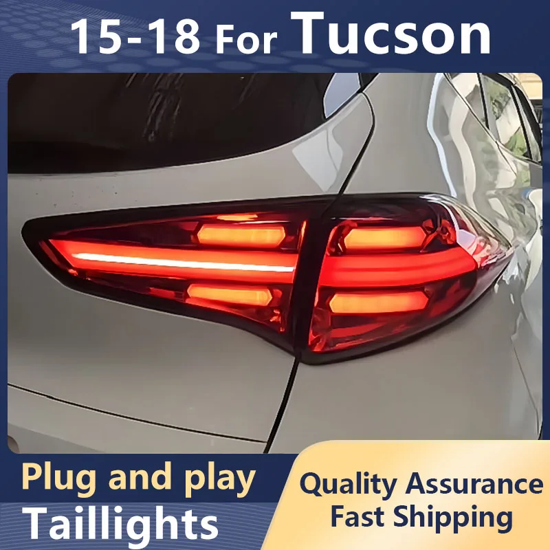 

Автомобильные задние фары для Hyundai Tucson 2015-2018, светодиодные дневные ходовые огни, стоп-сигнал, сигнал поворота, задсветильник, автомобильная сборка