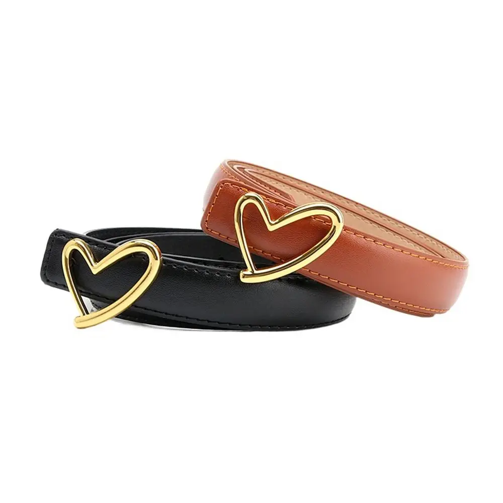 Fashion Jeans For Woman Korean Style Alloy Dress Gold Buckle Love Heart Belt Leather Belt Waist Accessories Waist Belt