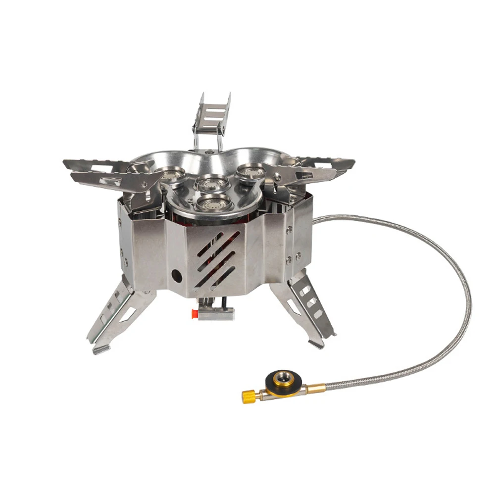 

15800W Outdoor Camping Metal Stoves Portable Picnic Barbecue Furnace Foldable Stoves with Storage Bag Water Boiling Cooking
