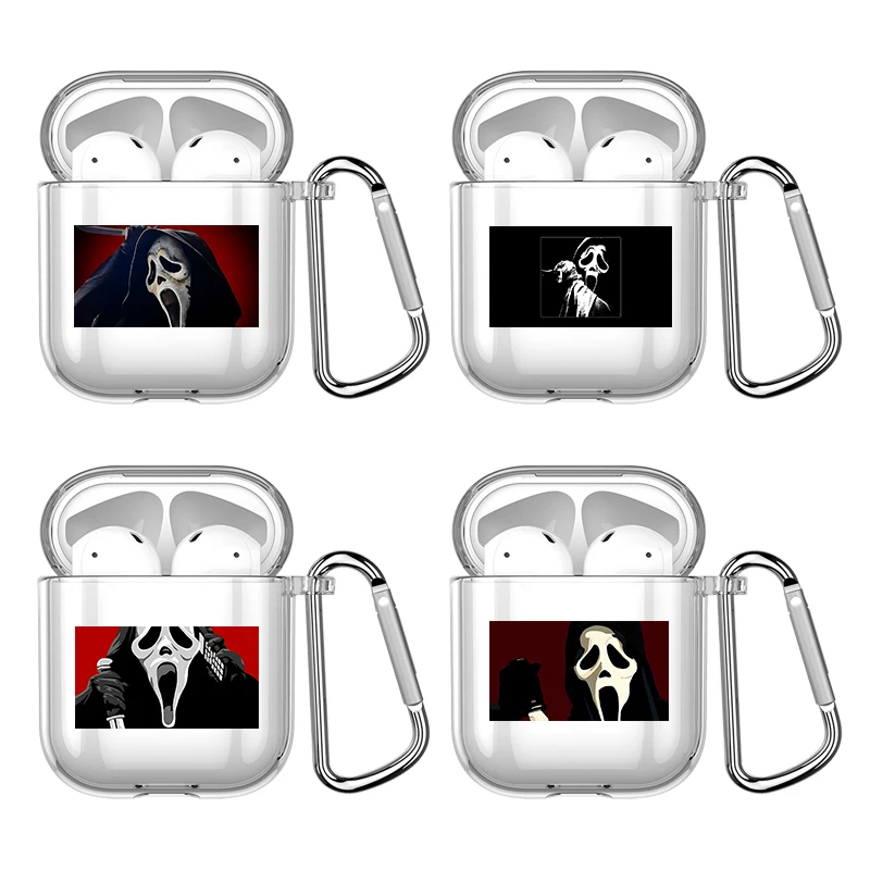 

Scream Silicon Case For Apple Airpods 1 or 2 Shockproof Cover For AirPods 3 Pro Pro2 Transparent Earphone Cases Protector Capas