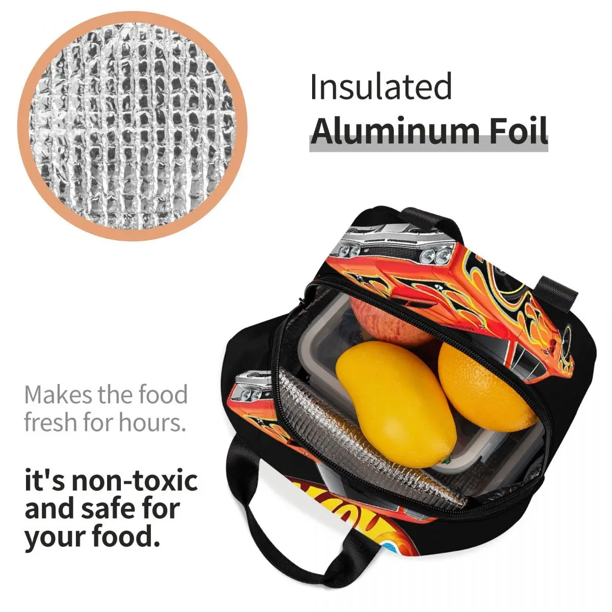 Пользовательские Hot Wheels для фанатов термоизолированная сумка обеда мультяшный