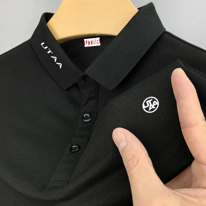 23 Summer New Breathable Golf UTAA Brand Polo Shirt Men's Leisure Short Sleeve Summer Men's Polo Shirt Sports T-shirt Top