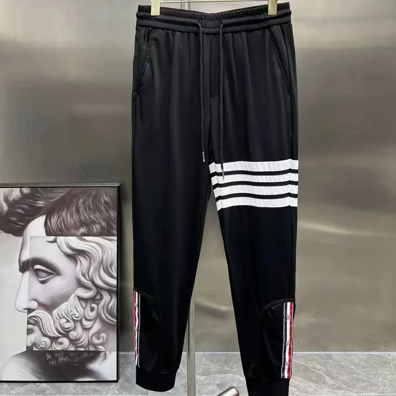 

European and American men's casual pants 2022 summer new products sports all-match webbing small straight trousers