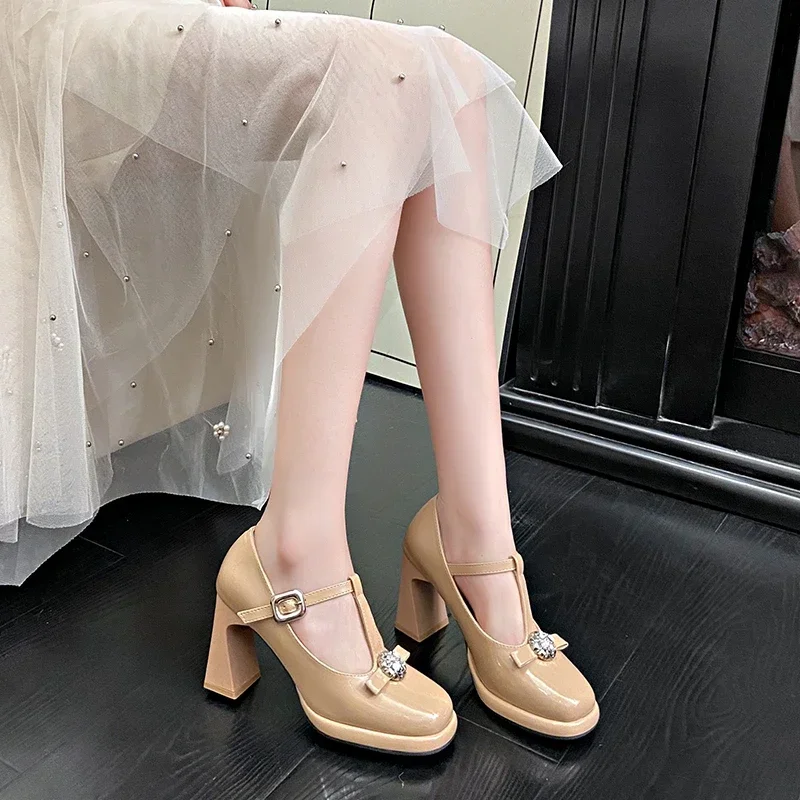 Женские модельные туфли из лакированной кожи Jk винтажные Мэри Джейн на