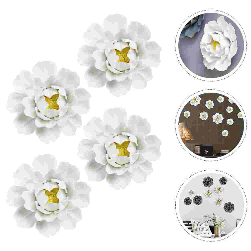 

Wall Flower Decor Ceramichanging 3D Decoration Peony Sculpture Mounted Floral Decors Roselotus Background Ornament Room Living