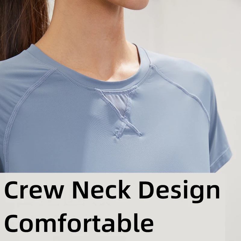 Women Mesh Patchwork Breathable Sports Shirts Mesh Yoga Nylon Soft Tops Fitness Short Sleeve Gym Workout Running Loose T-Shirts