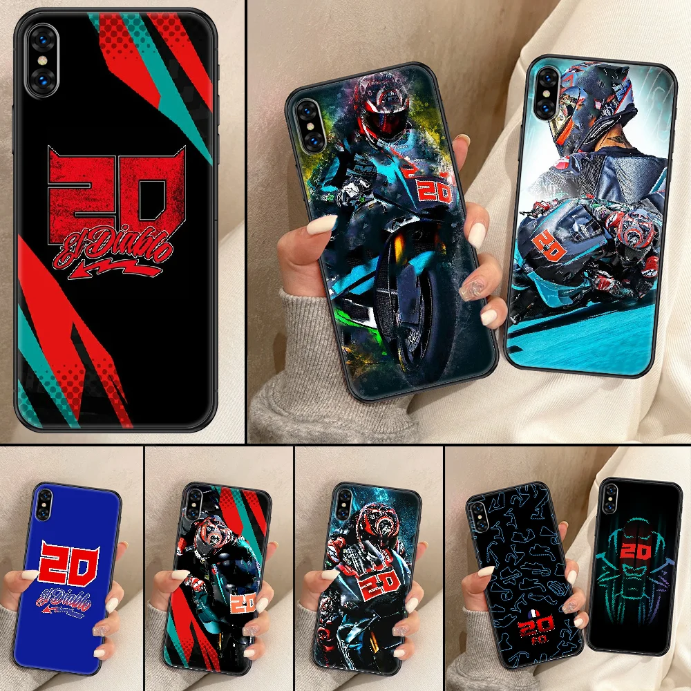 

Moto NO.20 Fabio Quartararo Phone Case for Iphone 13 Pro Max SE 2 6 6S 7 8 11 12 Mini Plus X XS XR Pro Max Black Luxury Cover