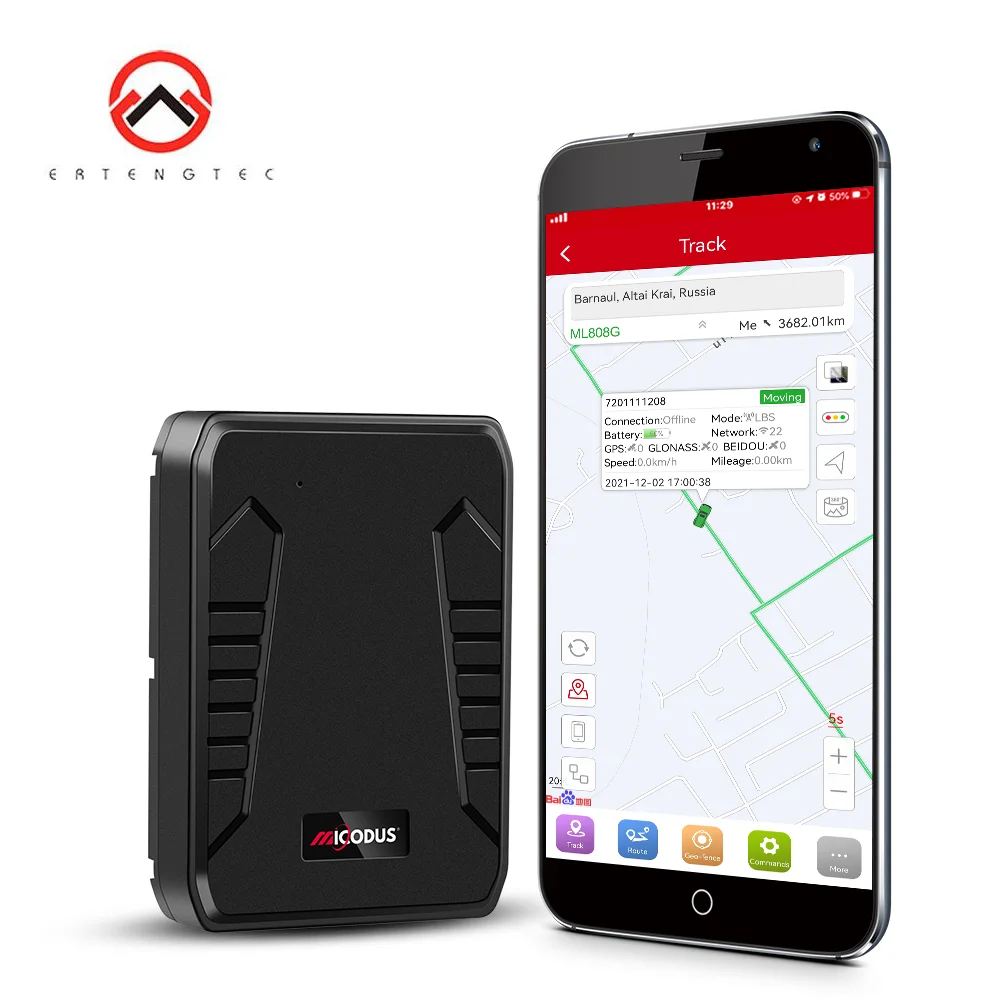 Ertengtec 4G Автомобильный GPS трекер MiCODUS Магнитный актив GPS устройство слежения ML808G 10000Mah Автомобильная сигнализация Пожизненное бесплатное приложение голоса
