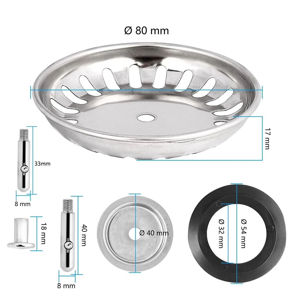 

80mm 82mm Bathroom Sinks Sink Strainer Sink Plug Basin Drain Filter Plug Hole Replacement Universal Waste Plug