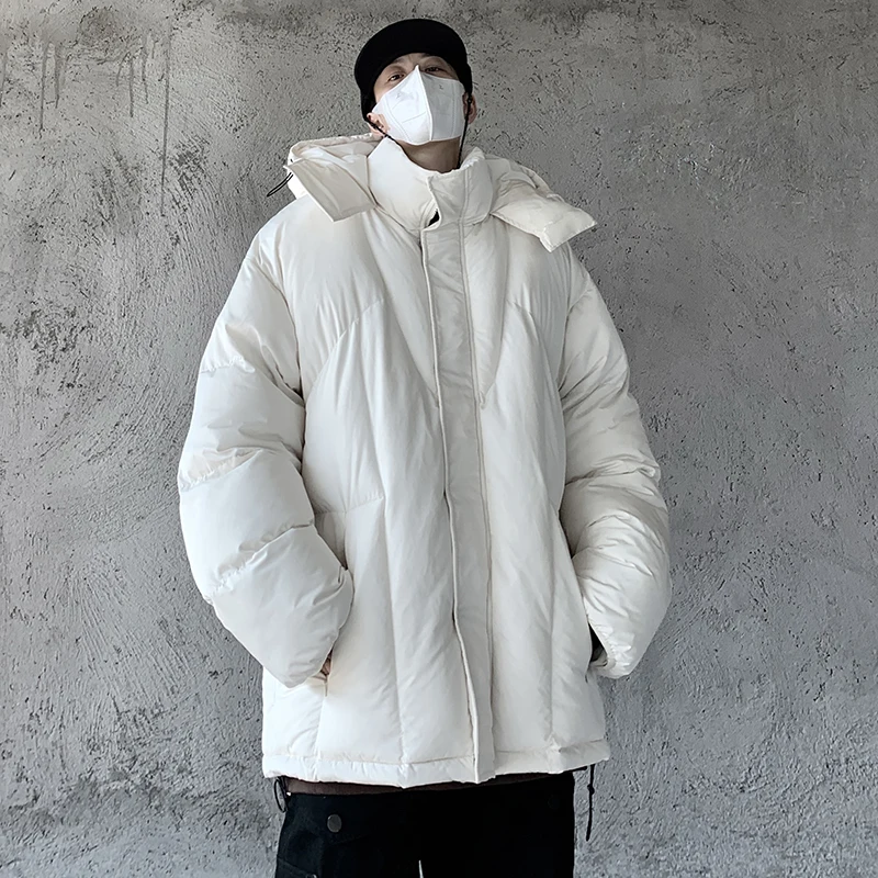 Winter Jacket Men Warm Fashion Casual Thickened Hooded Down Jacket Men Streetwear Loose Thick Short Coat Mens Parker Clothes