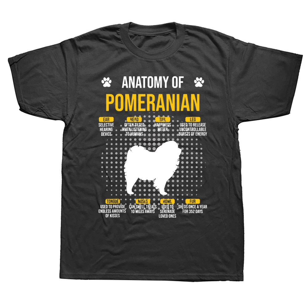 

Funny Anatomy Of Pomeranian Dog Lover T Shirt Graphic Cotton Streetwear Short Sleeve Birthday Gifts Summer T-shirt Mens Clothing