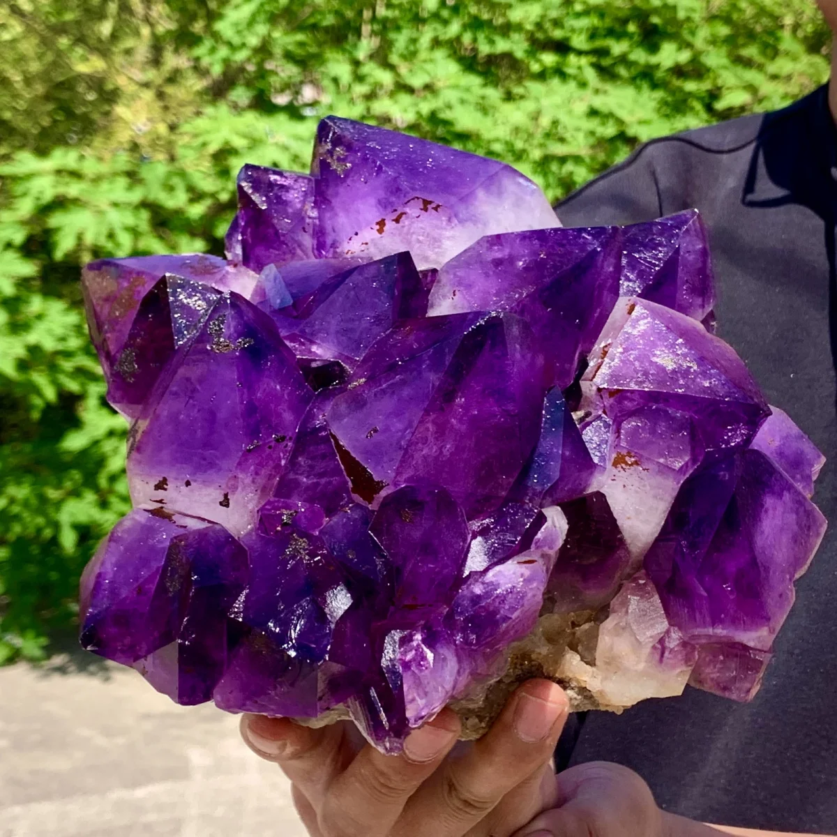 Фото Супер большой! Естественно формованный! Примитивная каменная кластер с аметистовым сердечником, кластер руды из кварцевого кристалла, минерал, духовная энергия, Hea №3